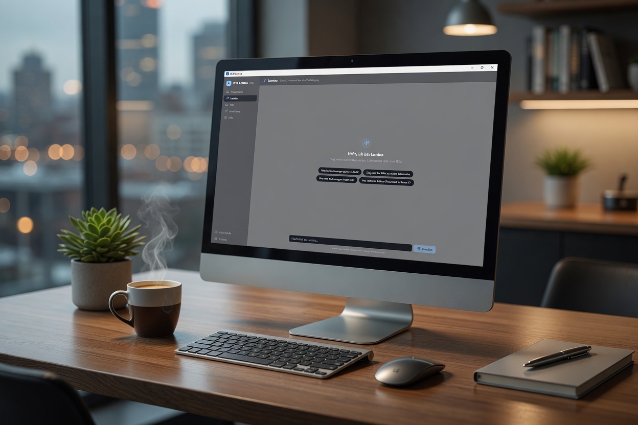 DCM Lumina geöffnet auf einem Desktop-PC im modernen Home-Office